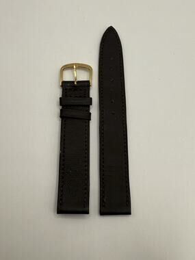 16mm KREISLER Genuine Lizard Brown NOS Vintage Watch Band & Gold Buckle